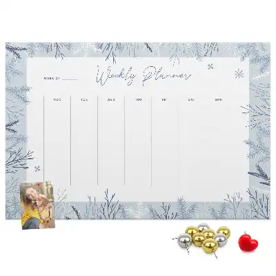 Tableau en liège déco Planificateur hebdomadaire d'hiver