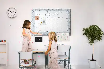 Tableau en liège déco Planificateur hebdomadaire d'hiver