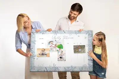 Tableau en liège déco Planificateur hebdomadaire d'hiver