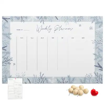 Tableau en liège déco Planificateur hebdomadaire d'hiver