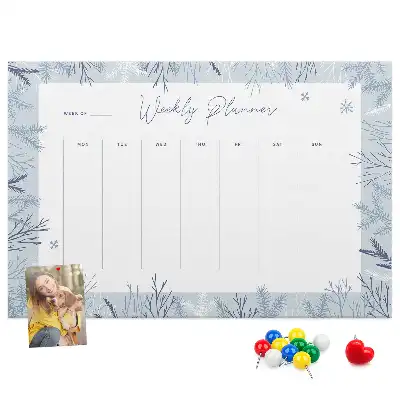 Tableau en liège déco Planificateur hebdomadaire d'hiver