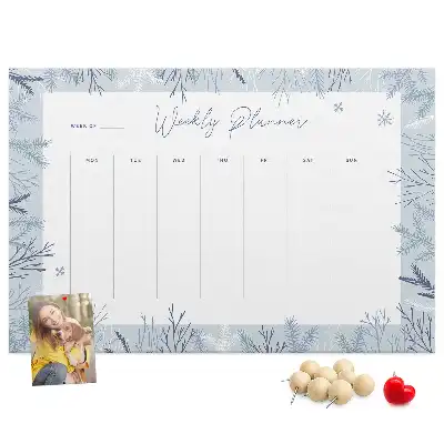 Tableau en liège déco Planificateur hebdomadaire d'hiver