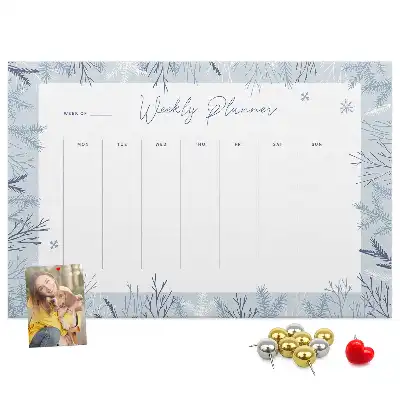 Tableau en liège déco Planificateur hebdomadaire d'hiver