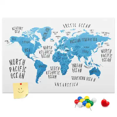 Tableau en liège déco Carte bleue de la terre