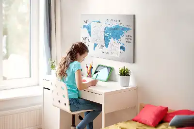Tableau en liège déco Carte bleue de la terre