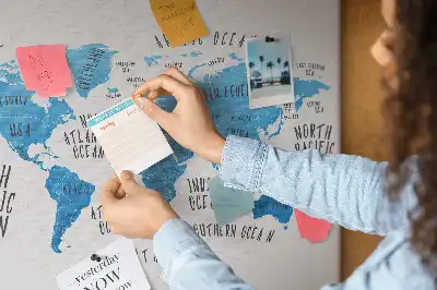 Tableau en liège déco Carte bleue de la terre