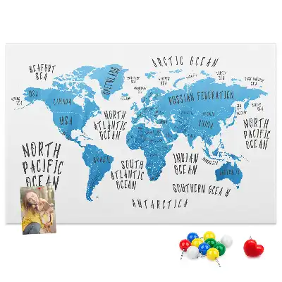 Tableau en liège déco Carte bleue de la terre