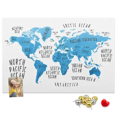 Tableau en liège déco Carte bleue de la terre