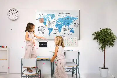 Tableau en liège déco Carte bleue de la terre