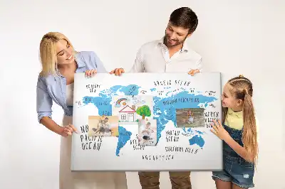 Tableau en liège déco Carte bleue de la terre