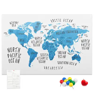 Tableau en liège déco Carte bleue de la terre