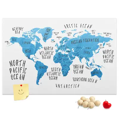 Tableau en liège déco Carte bleue de la terre