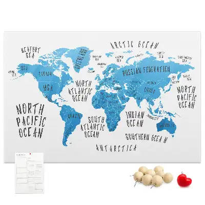 Tableau en liège déco Carte bleue de la terre