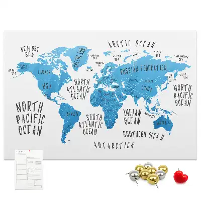 Tableau en liège déco Carte bleue de la terre