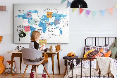 Tableau en liège déco Carte bleue de la terre