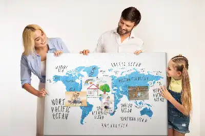 Tableau en liège déco Carte bleue de la terre