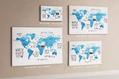 Tableau en liège déco Carte bleue de la terre