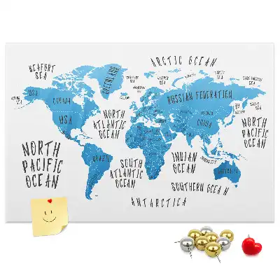 Tableau en liège déco Carte bleue de la terre