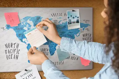 Tableau en liège déco Carte bleue de la terre