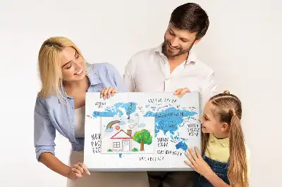 Tableau en liège déco Carte bleue de la terre