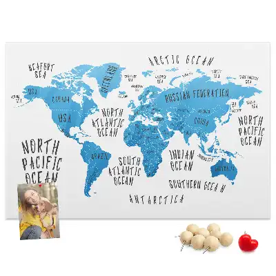 Tableau en liège déco Carte bleue de la terre