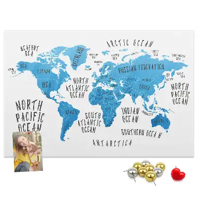 Tableau en liège déco Carte bleue de la terre