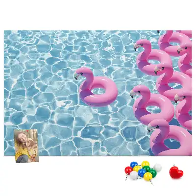 Tableau de liège Pissenlits flamants roses