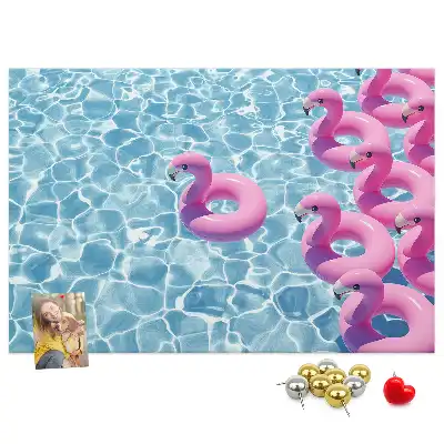Tableau de liège Pissenlits flamants roses