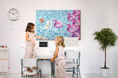 Tableau de liège Pissenlits flamants roses