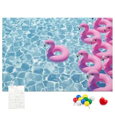 Tableau de liège Pissenlits flamants roses
