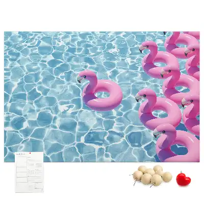 Tableau de liège Pissenlits flamants roses