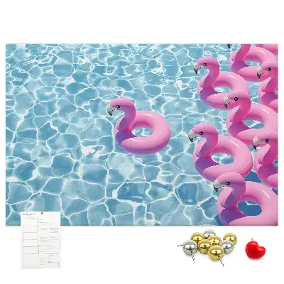 Tableau de liège Pissenlits flamants roses