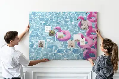 Tableau de liège Pissenlits flamants roses