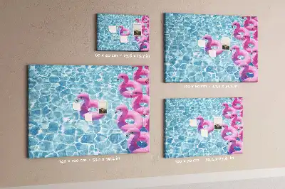 Tableau de liège Pissenlits flamants roses