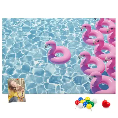 Tableau de liège Pissenlits flamants roses