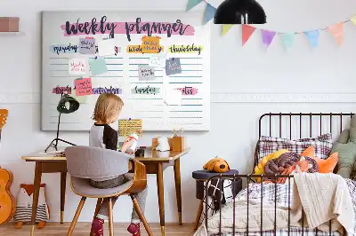 Tableau d’affichage en liège Planificateur écrit à la main