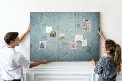 Tableau en liège déco Carte Vintage