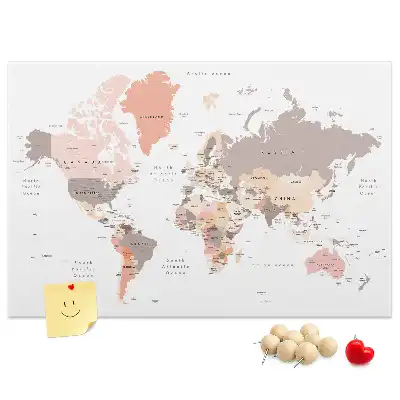 Tableau de liège Carte détaillée du monde
