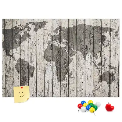 Tableau d’affichage en liège Carte du Monde Planches