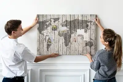 Tableau d’affichage en liège Carte du Monde Planches