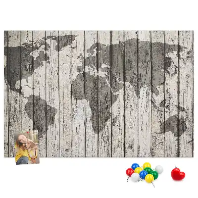 Tableau d’affichage en liège Carte du Monde Planches