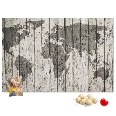 Tableau d’affichage en liège Carte du Monde Planches
