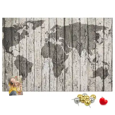 Tableau d’affichage en liège Carte du Monde Planches