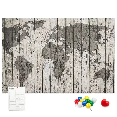 Tableau d’affichage en liège Carte du Monde Planches