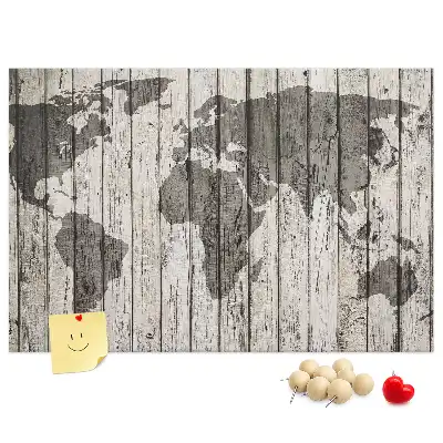 Tableau d’affichage en liège Carte du Monde Planches