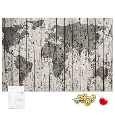 Tableau d’affichage en liège Carte du Monde Planches