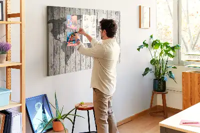 Tableau d’affichage en liège Carte du Monde Planches