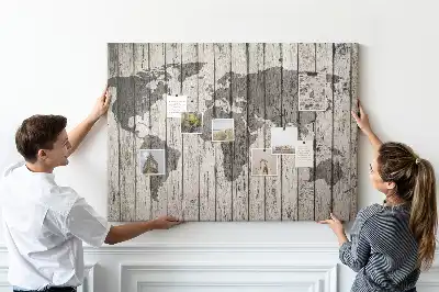 Tableau d’affichage en liège Carte du Monde Planches