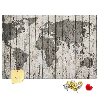 Tableau d’affichage en liège Carte du Monde Planches