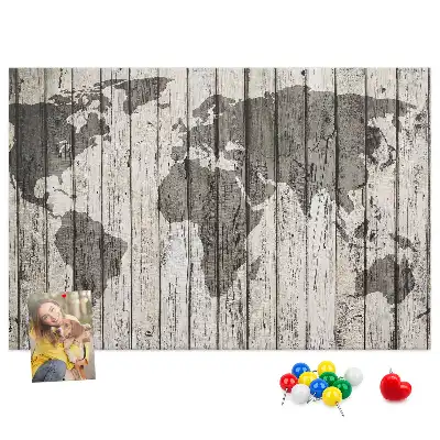 Tableau d’affichage en liège Carte du Monde Planches